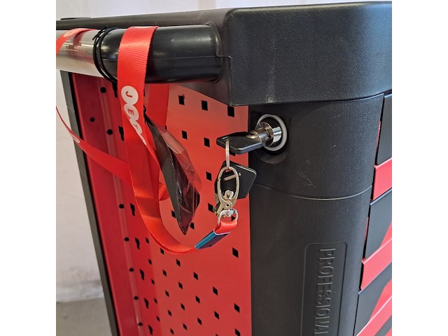 Gevulde gereedschapstrolley met 7 laden +/- 190 delig, air force jet, rood - afbeelding 22 van  22
