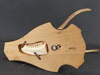 Gewei edelhert met kaak - afbeelding 5 van  5