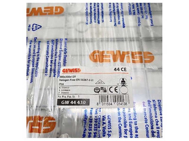 Gewiss ip56 transparent electric junction box 380 x 300 x 120 mm - gw 44 430 - afbeelding 4 van  5