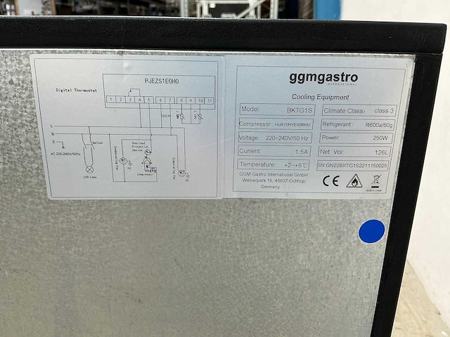 Ggm gastro - bktg1s - barkoeling met glazen deur - afbeelding 4 van  4