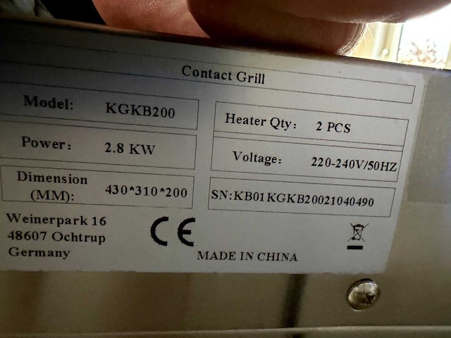 Ggm gastro - kgkb 200 - contactgrill - afbeelding 4 van  4