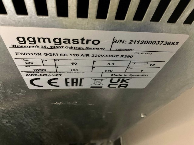Ggm gastro ewi 115nggmss120 ijsblokjesmachine - afbeelding 4 van  4