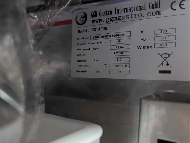 Ggm gastro ks1400g 2x + ts1400g 2 koelkasten & 1 vriezer (3x) - afbeelding 15 van  17