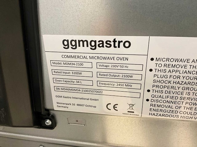 Ggm gastro mdm34-2100 magnetron - afbeelding 6 van  6