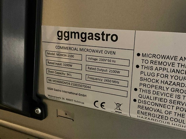 Ggm gastro mdm34-2100 magnetron - afbeelding 6 van  6