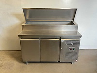 Ggmgastro - zbs157 - voorbereidingstafel eco - 1360mm - 2 deuren - voor 7x gn 1/3 - afbeelding 1 van  10