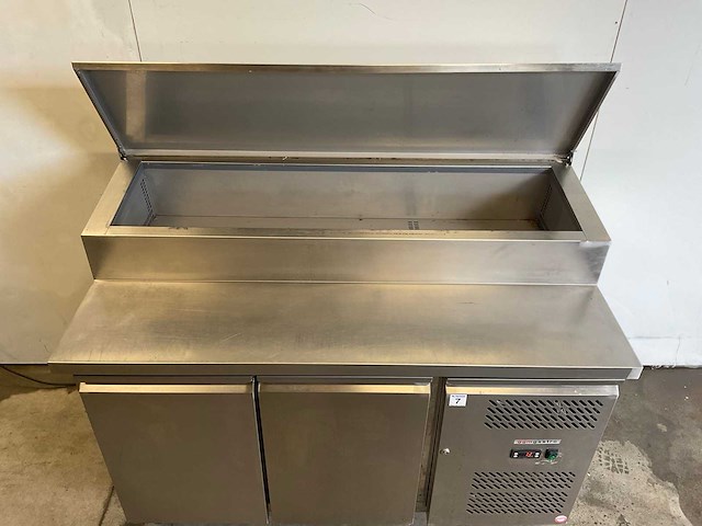 Ggmgastro - zbs157 - voorbereidingstafel eco - 1360mm - 2 deuren - voor 7x gn 1/3 - afbeelding 5 van  10