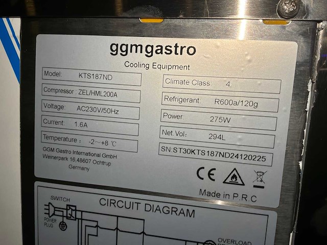 Ggmgastro kts187nd koelwerkbank - afbeelding 3 van  3