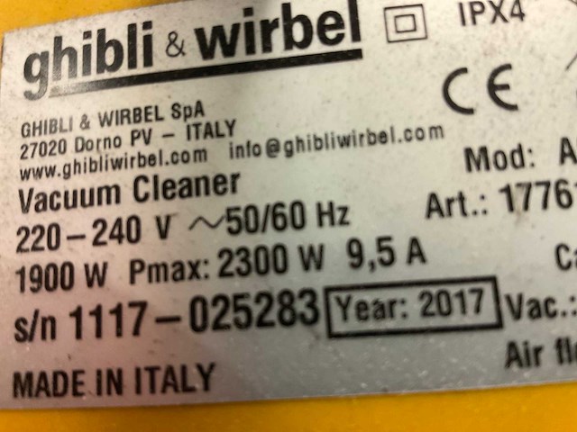 Ghibli & wirbel as59p industriële stofzuiger - afbeelding 6 van  6