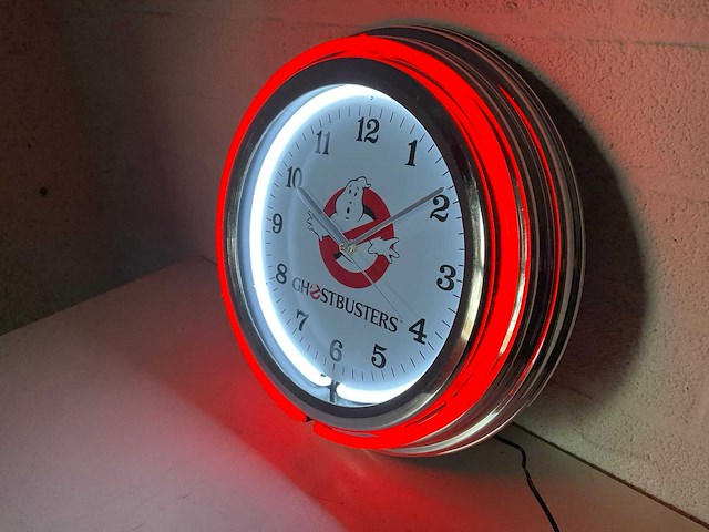 Ghostbuster neon klok - afbeelding 1 van  2