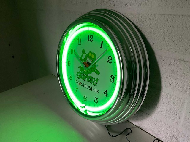 Ghostbuster slimer neon klok - afbeelding 1 van  6