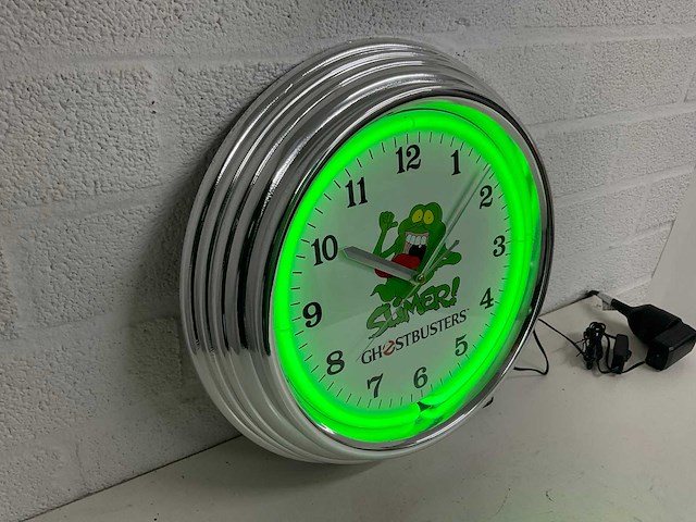 Ghostbuster slimer neon klok - afbeelding 3 van  6