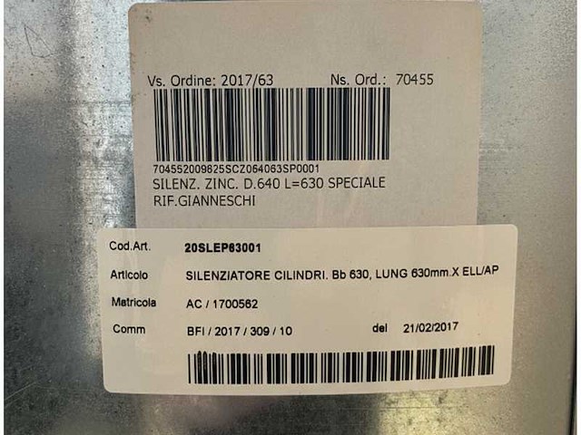 Gianneschi 20 -slep63001 zinc silencer 640 x 630 mm - afbeelding 4 van  4