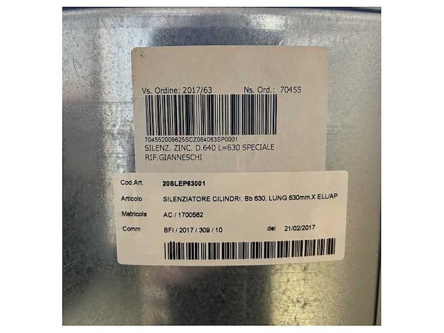 Gianneschi 20 -slep63001 zinc silencer 640 x 630 mm - afbeelding 2 van  2