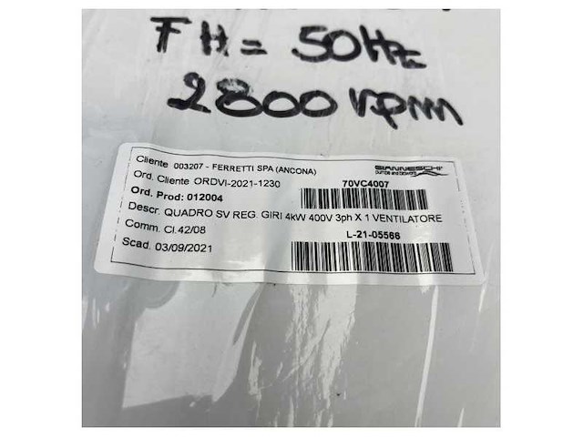 Gianneschi 70vc4007 ventilation system efficient 4kw 3ph performance - afbeelding 1 van  1