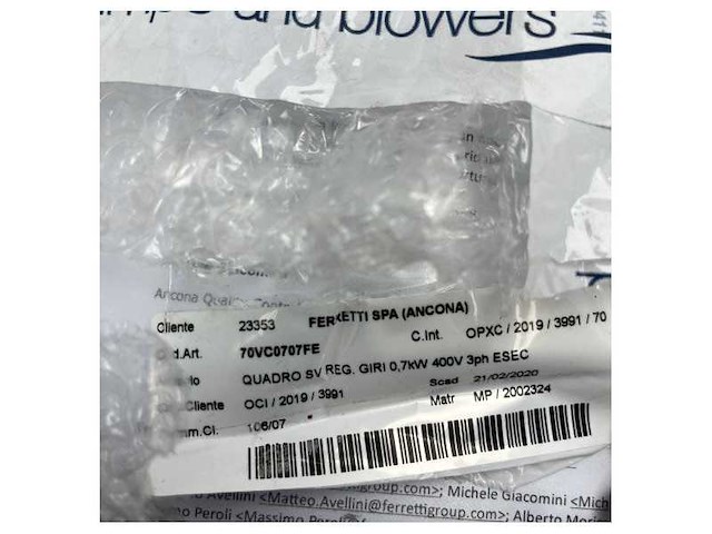 Gianneschi ell/r 315/2 fan speed ??control panel - 70vc0707fe - afbeelding 3 van  4