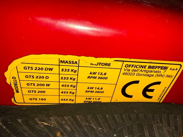 Gianni ferrari gts 220 d frontmaaier 112 cm hooglosser - afbeelding 20 van  28