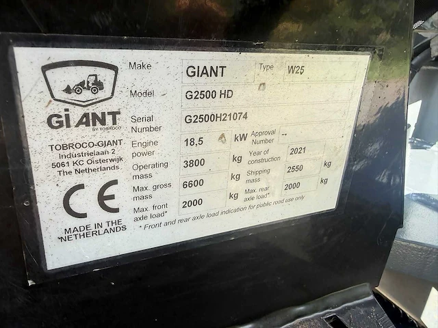 Giant - 2021 - g2500 - shovel met bak - afbeelding 15 van  15
