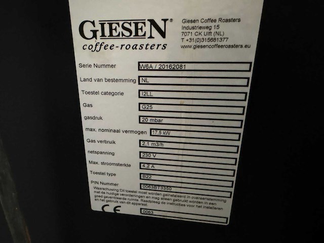 Giesen - w6a coffe roasters - koffiebonen rooster - afbeelding 9 van  11