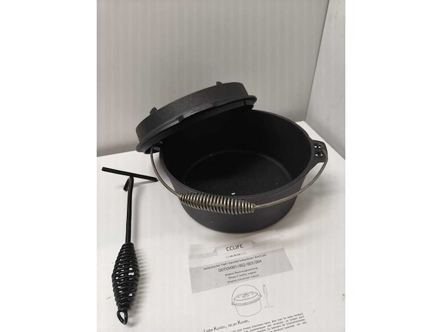 Gietijzeren pan doorsnede 25 cm, zwart - afbeelding 2 van  4