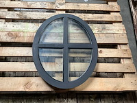 Gietijzeren vast raam rond - 64x50 cm - afbeelding 1 van  3