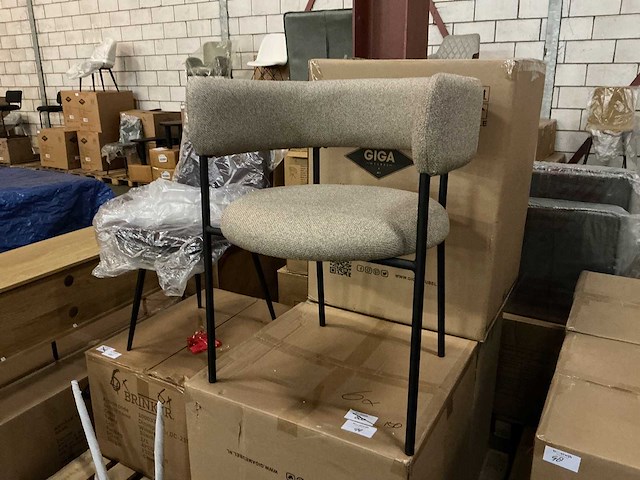Giga meubel - malene taupe - dining chair (4x) - afbeelding 1 van  5