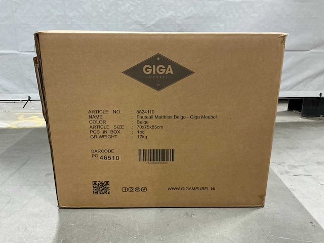 Giga meubel - matthias - beige - fauteuil (4x) - afbeelding 3 van  3