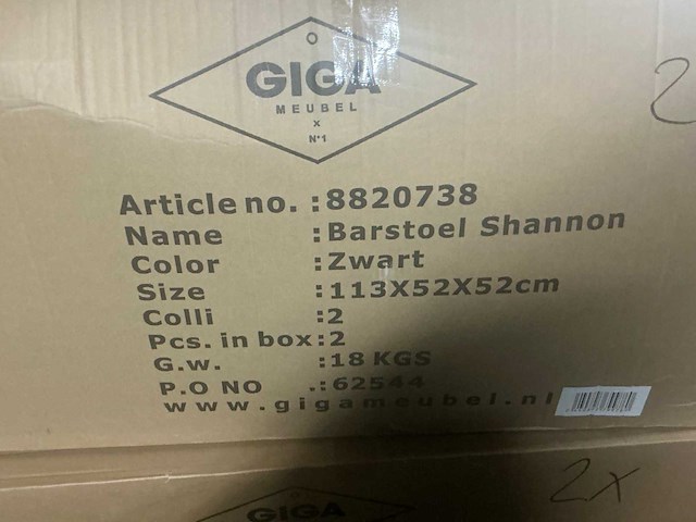 Giga meubel - shannon 8820738 - barstoel (3x) - afbeelding 4 van  4