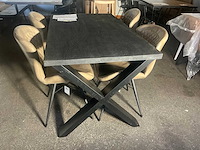 Giga meubel bart cod zwart mango eetkamertafel 140cm - afbeelding 3 van  4