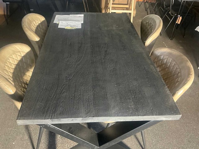 Giga meubel bart cod zwart mango eetkamertafel 140cm - afbeelding 4 van  4