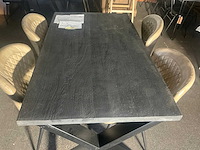 Giga meubel bart cod zwart mango eetkamertafel 140cm - afbeelding 4 van  4