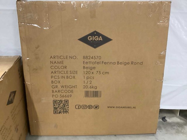 Giga meubel fenna mdf eetkamertafel - afbeelding 6 van  7