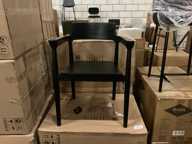 Giga meubel hazel zwart eetkamerstoel (4x) - afbeelding 2 van  4