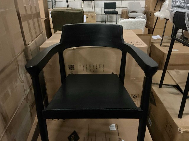 Giga meubel hazel zwart eetkamerstoel (4x) - afbeelding 3 van  4