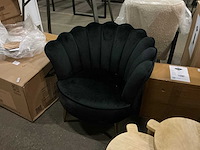 Giga meubel jada velvet zwart fauteuil - afbeelding 1 van  3