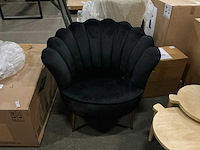 Giga meubel jada velvet zwart fauteuil - afbeelding 2 van  3