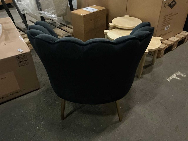 Giga meubel jada velvet zwart fauteuil - afbeelding 3 van  3