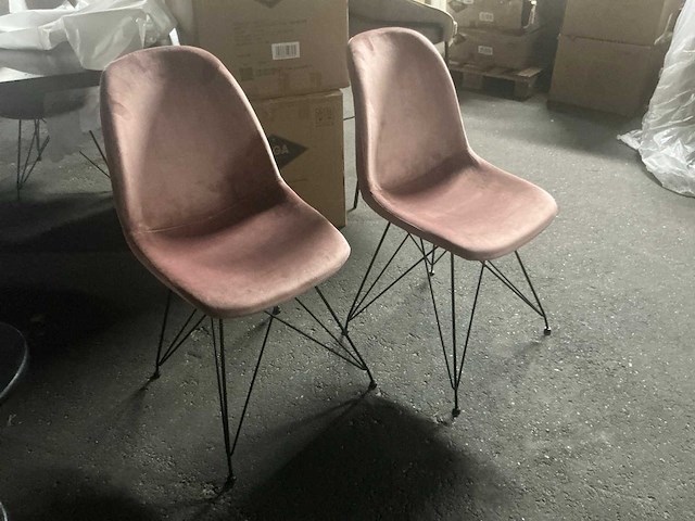 Giga meubel jamie velvet 8820616 eetkamerstoel (4x) - afbeelding 3 van  5