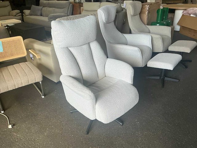 Giga meubel jonas off-white 8824619 draaibaar relaxfauteuil - afbeelding 1 van  7