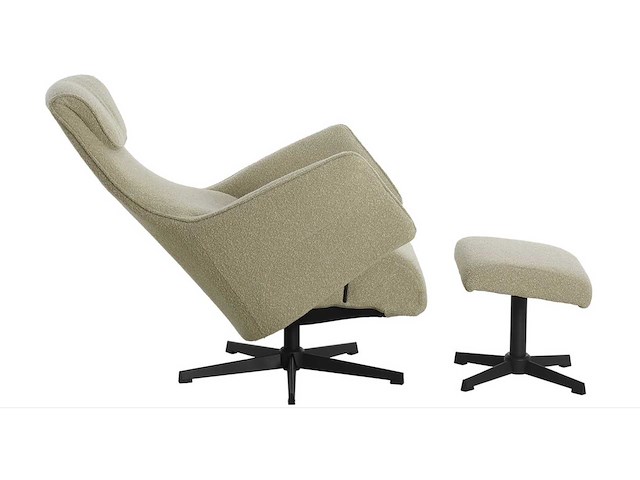 Giga meubel katie taupe 8824621 relaxefauteuil met voetenbankje - afbeelding 3 van  5