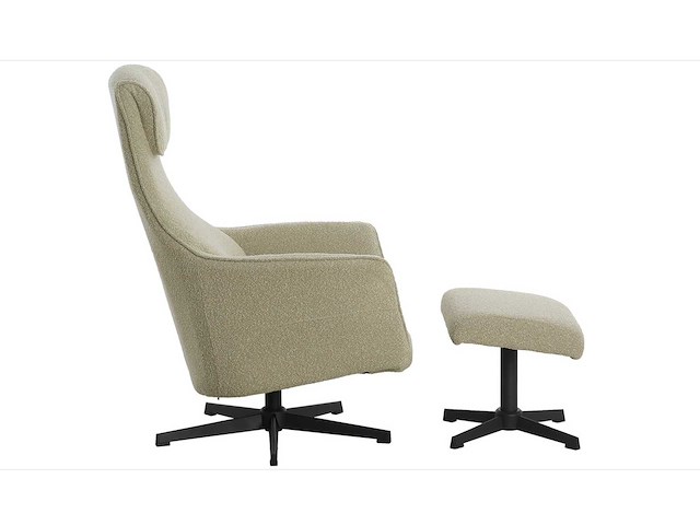 Giga meubel katie taupe 8824621 relaxefauteuil met voetenbankje - afbeelding 2 van  5
