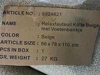 Giga meubel katie taupe 8824621 relaxefauteuil met voetenbankje - afbeelding 5 van  5