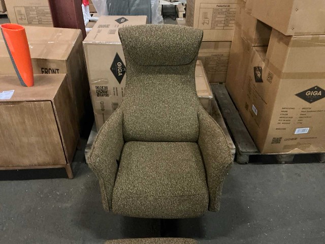 Giga meubel katie taupe relaxefauteuil met voetenbankje - afbeelding 3 van  6