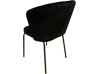 Giga meubel mendy velvet zwart eetkamerstoel (4x) - afbeelding 2 van  7
