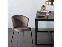 Giga meubel mendy velvet zwart eetkamerstoel (4x) - afbeelding 4 van  7