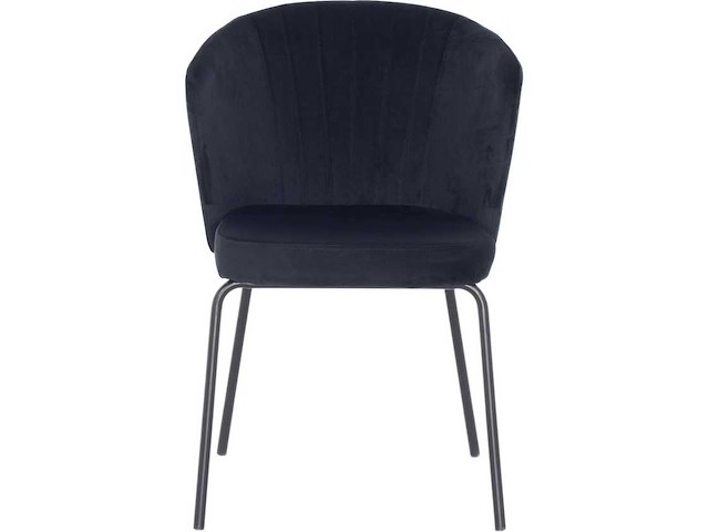 Giga meubel mendy velvet zwart eetkamerstoel (6x) - afbeelding 1 van  7