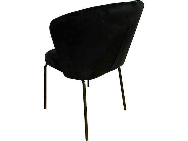 Giga meubel mendy velvet zwart eetkamerstoel (6x) - afbeelding 2 van  7
