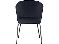 Giga meubel mendy velvet zwart eetkamerstoel (6x) - afbeelding 1 van  7