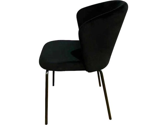 Giga meubel mendy velvet zwart eetkamerstoel (6x) - afbeelding 3 van  7