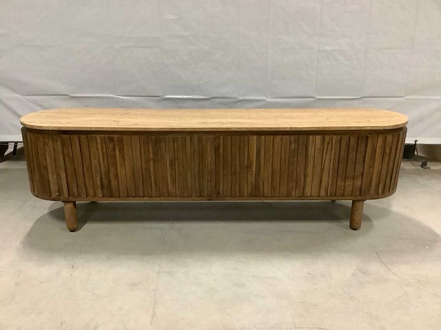 Giga meubel myra mangohout/travertin tv meubel - afbeelding 4 van  7